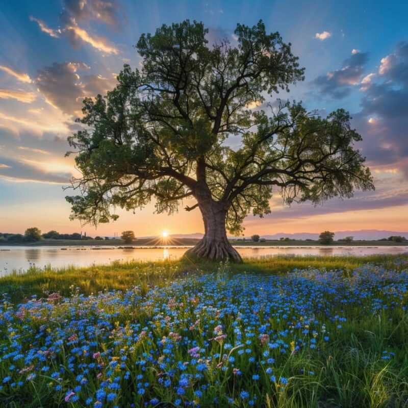 Lake sunset scene to show peace that can come from an integrated medication approach